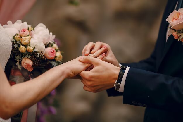 Rings at a wedding